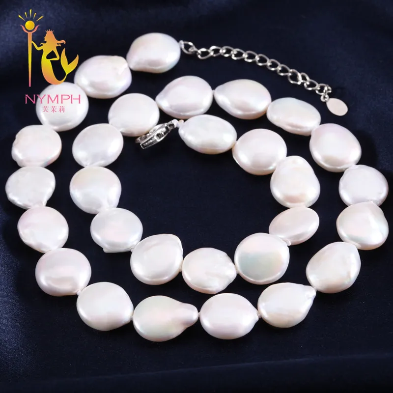 [NYMPH]Baroque Pearl Necklace Peal Jewelry Big Natural Freshwater White ...