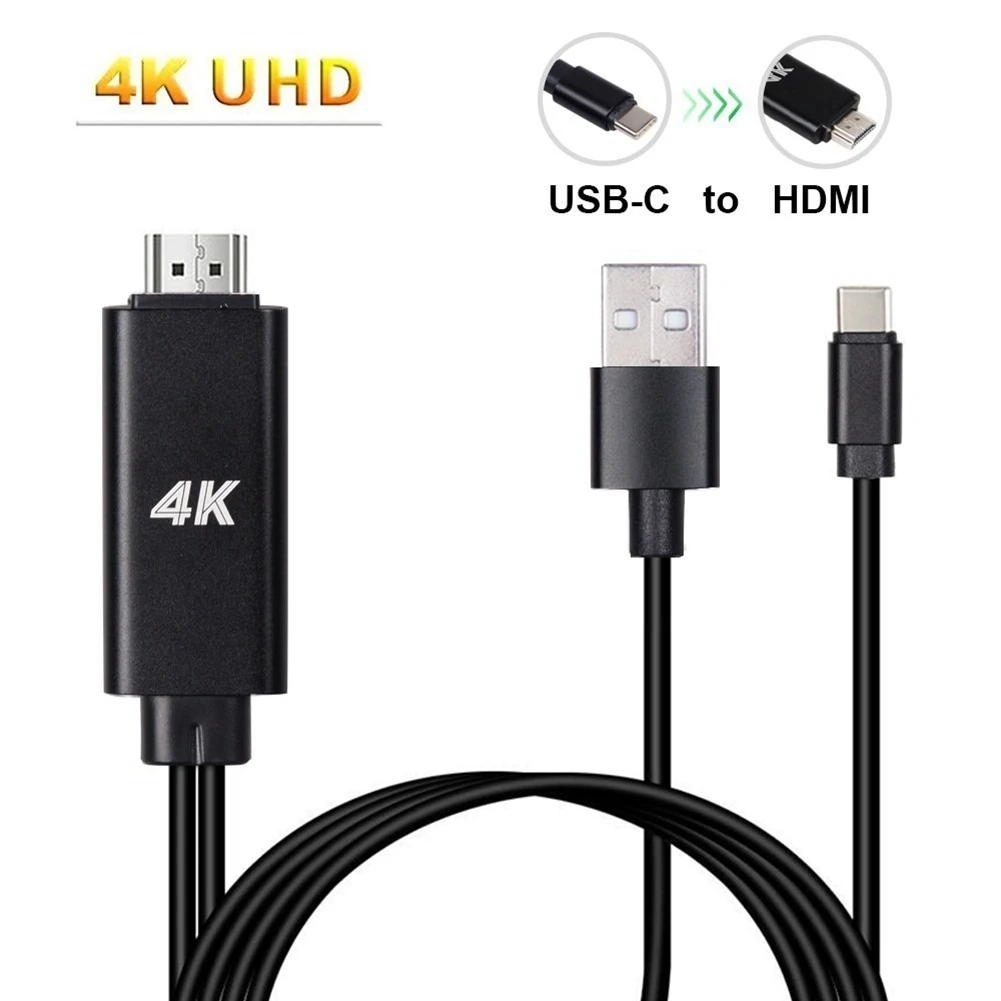 Топ предложения USB 3,1 type C телефон к HDMI ТВ/HD ТВ Видео кабель для samsung Galaxy S8 S9 Plus