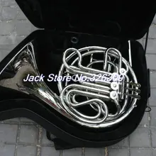 4 ключа двойная французская валторна серебристый лак F/Bb латунный корпус с чехлом