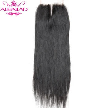 

Aliballad Brazilian Straight Hair Closure 4x4 Swiss Lace Closure Middle Part 10 To 20 Inch Remy Human Hair Lace Closures