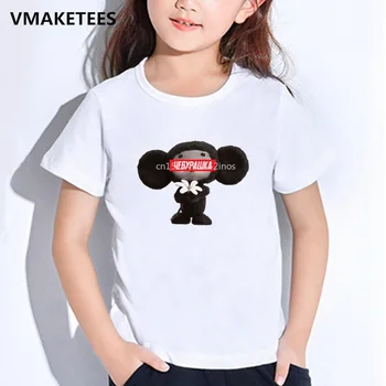 

Kids Summer Girls & Boys T shirts Russian Cartoon Cheburashka Hipster Chebu Print Children's T-shirt Funny Baby Clothes,HKP5168