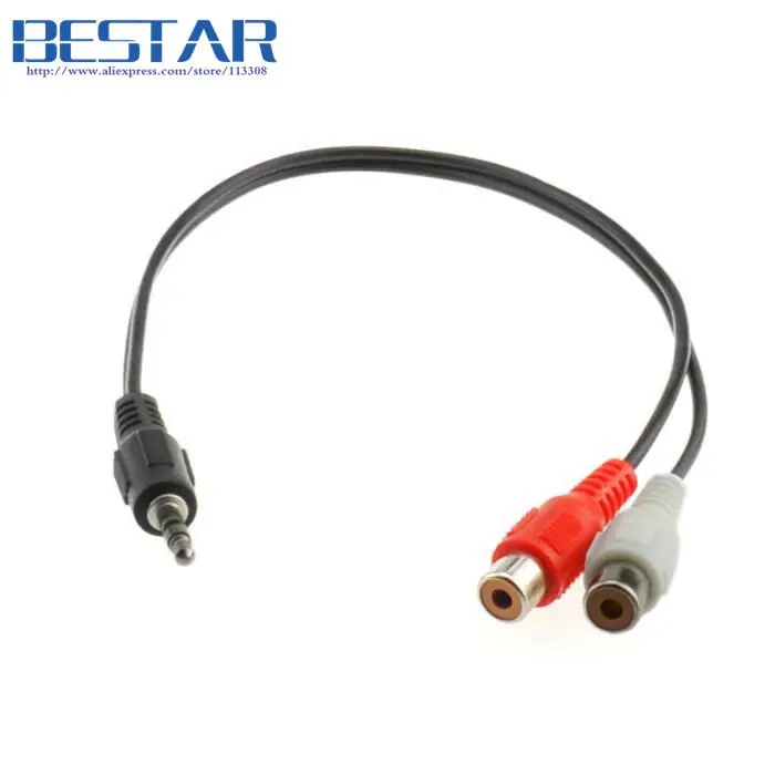 

Jack 3.5 mm Stereo Plug to 2 RCA Female / 3.5mm male to 2RCA Female Audio Y Cable Stereo Audio Cable Converter Adapter 25cm