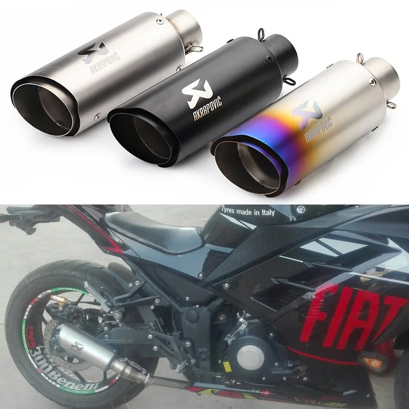 

universal 60mm 51mm Motorcycle exhaust pipe For akrapovic escape moto for z800 zx10r r6 r3 r25 Muffler Racing Exhaust