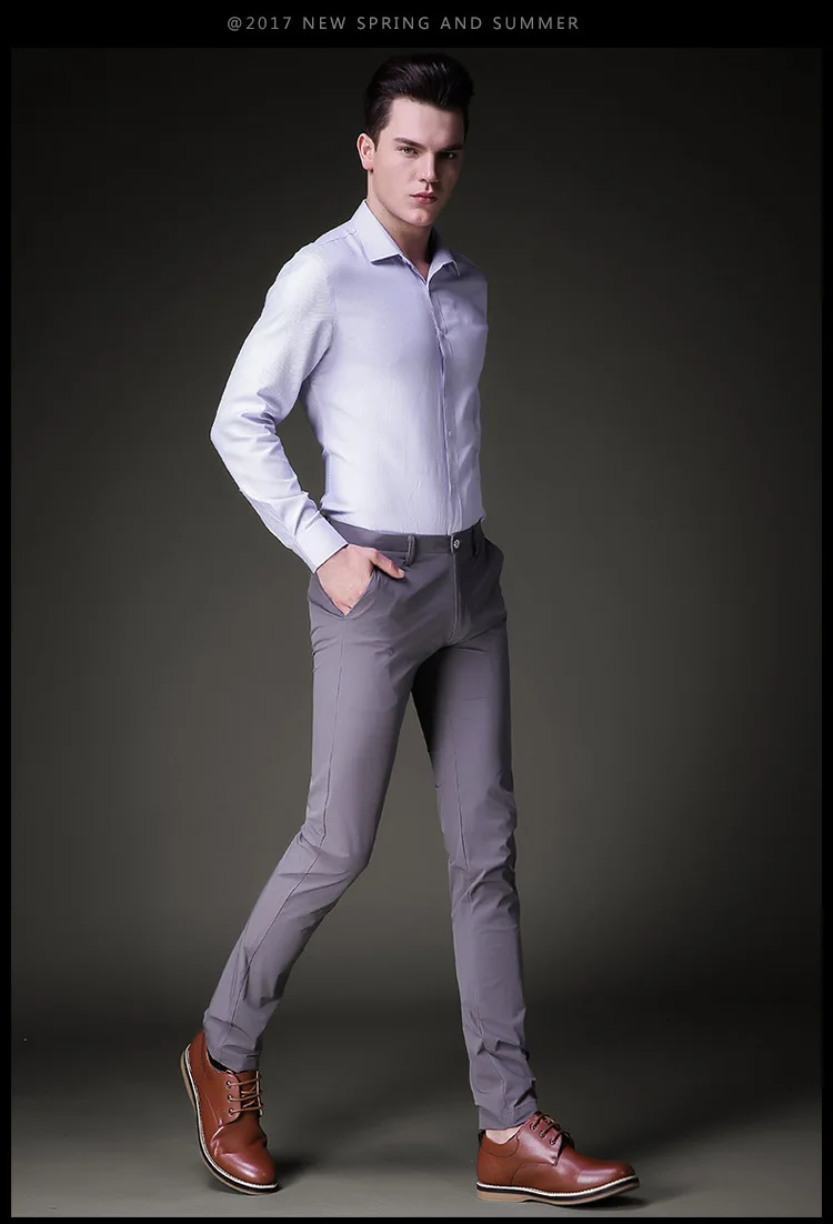 ICPANS костюм брюки летние тонкие формальные Бизнес платье брюки тонкий полиэстер стрейч мужские брюки Офис Новинка