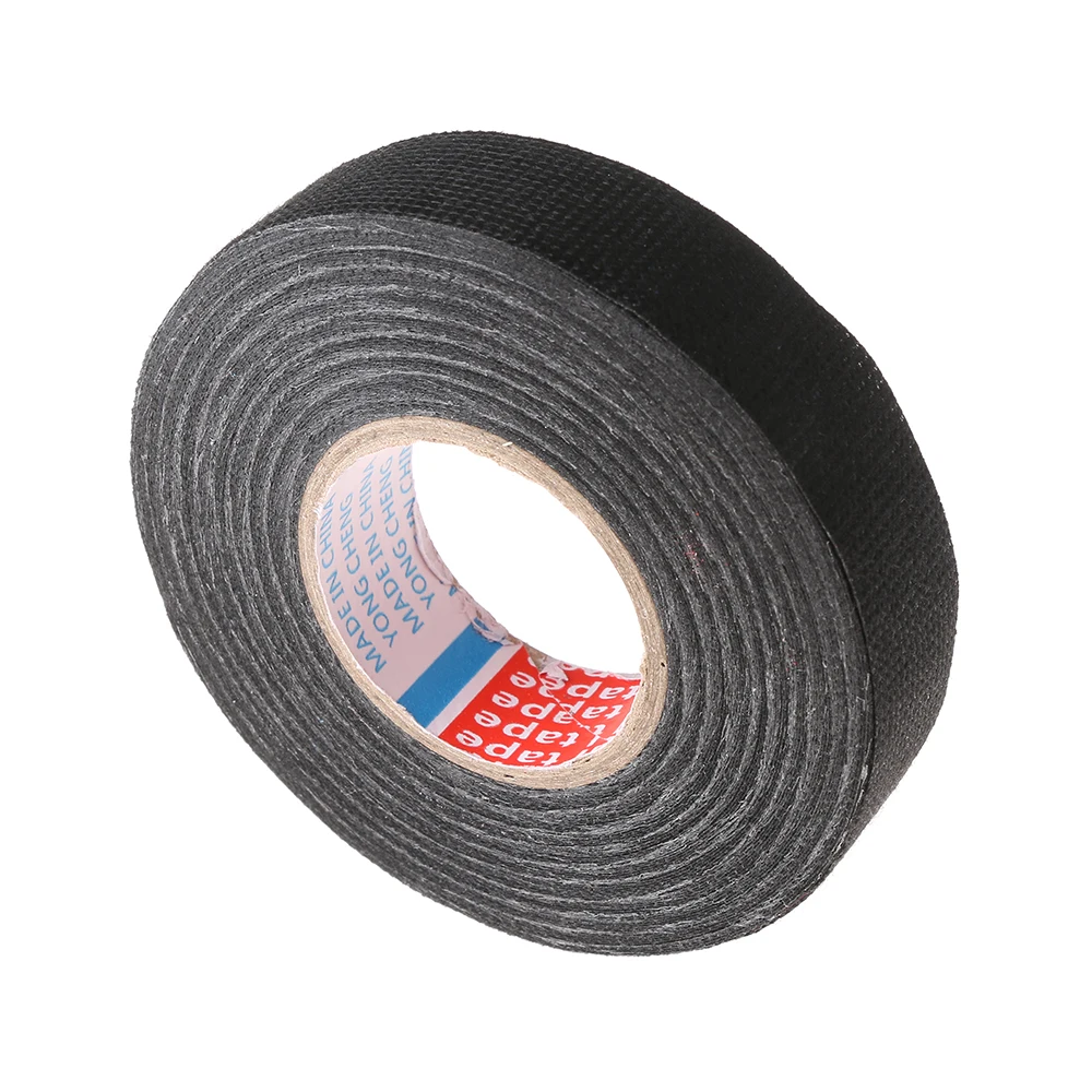 

Universal Black Car Auto Hot Adhesive Cloth Fabric Tape Cable Winder Looms Wiring Harness Tapes Width 9/15/19/25/32MM Length15M