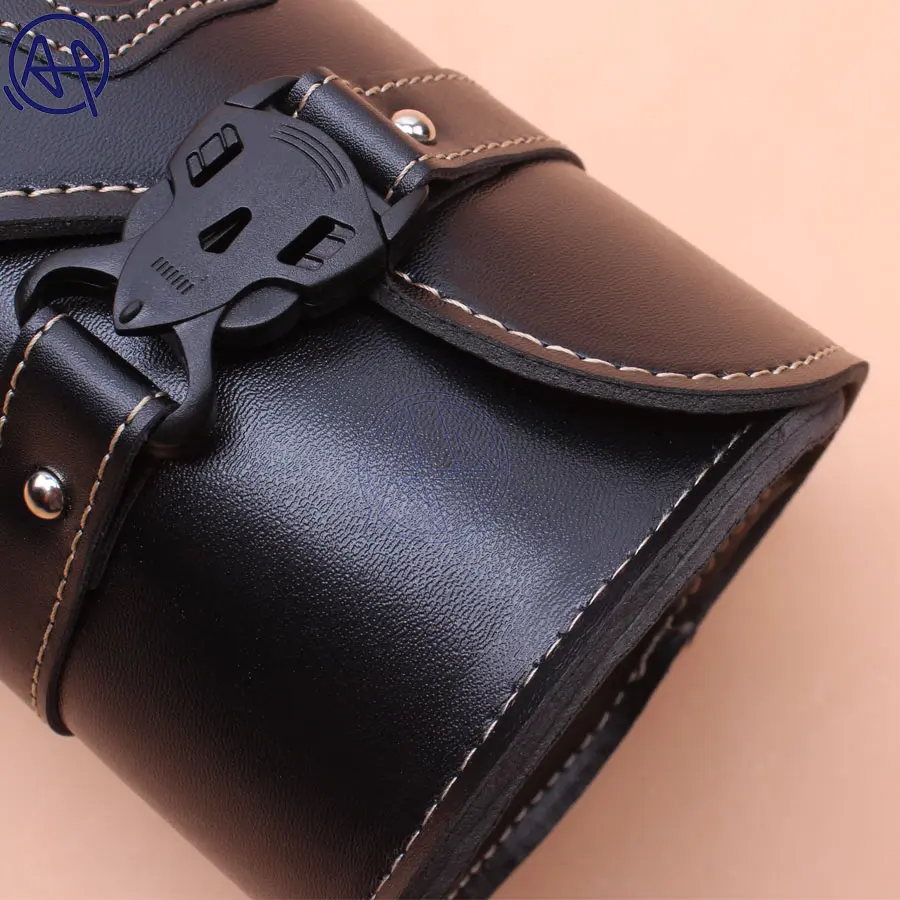 Logotipo do Crânio Maleta de Ferramentas Bagagem para Harley Marca Novidades Preto Frente Garfo Alforje Softail Sportster Chopper Bobber Cruiser Honda pu 14 Cheap Bolsas para selim e couro