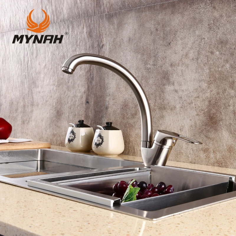 MYNAH Kitchen Faucet Mixer Water Tap Single Holder Single Hole Kitchen Grifo Rotation Rubinetto Cucina Faucets