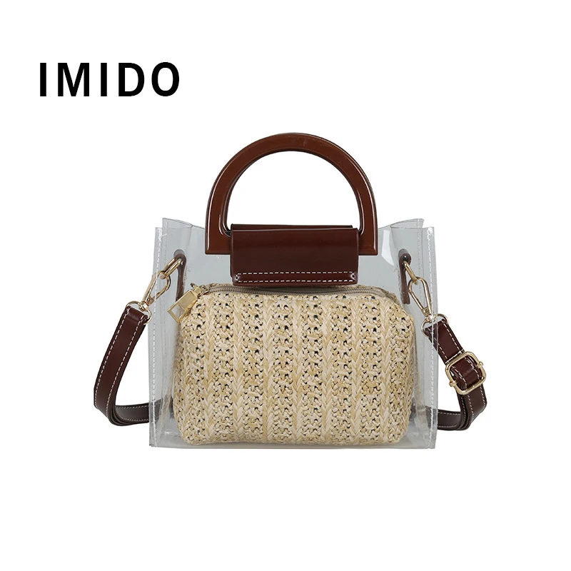 

Fashion Luxury Handbags Women Bags Designer Transparent Women Bag Over Shoulder Female Straw Bag Casual Tote Lady Shoulder Bags