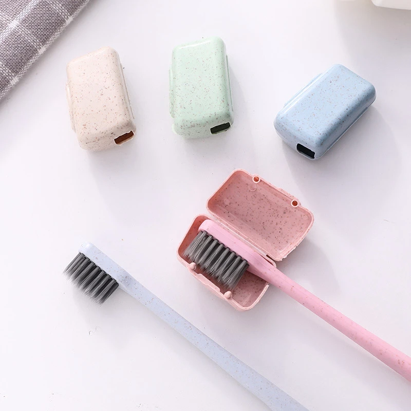 

4pcs Fashion Toothbrush Cover Case Travel Accessories Cap Suitcase Holder Baggage Boarding Portable Plastic Packing Organizer
