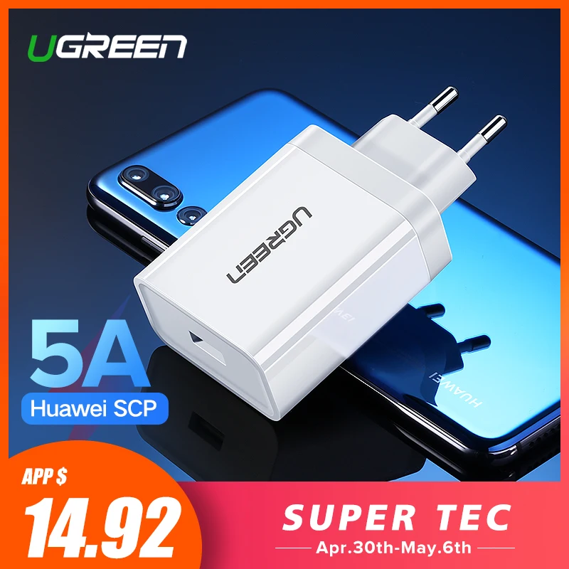

Ugreen USB Charger SCP Fast Charger for Huawei Xiaomi iPhone X 8 7 Quick 3.0 Phone Charger EU Adapter Charging for Samsung s9