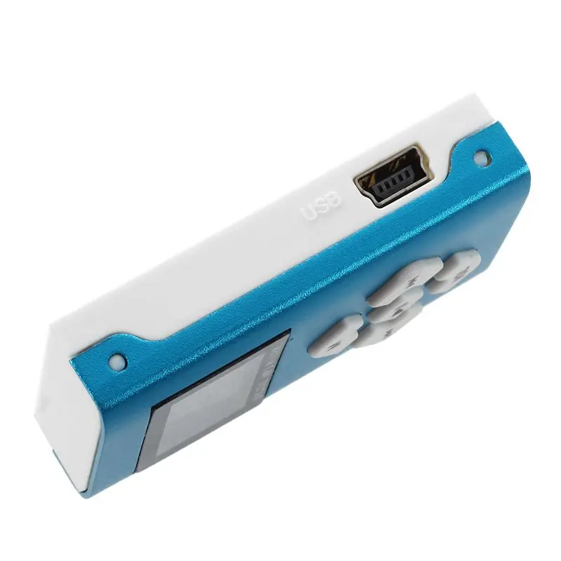 USB разъем ЖК-экран мини MP3-плеер 32GB Micro SD TF(синий