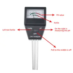 2 в 1 АНАЛИЗАТОР почвы рН-метр тестер кислотности щелочности с 3 зондами для сада фермы LKS99