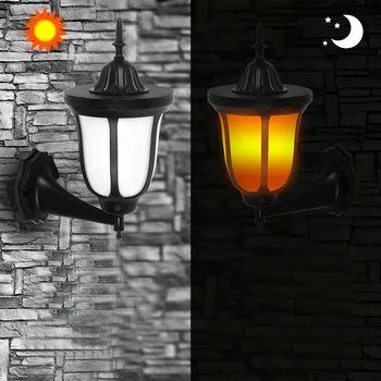 

Solar wall light Outdoor Decorative Solar Light Waterproof Solar Motion Sensor Wall Lamp with Flickering Flame