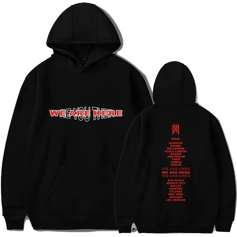 

kpop Monsta X World Tour Concert We Are Here Harajuku Sweatshirt kpop Wonho YOOKIHYUN I.M jooheon Long Sleeve Hooded Tracksuit