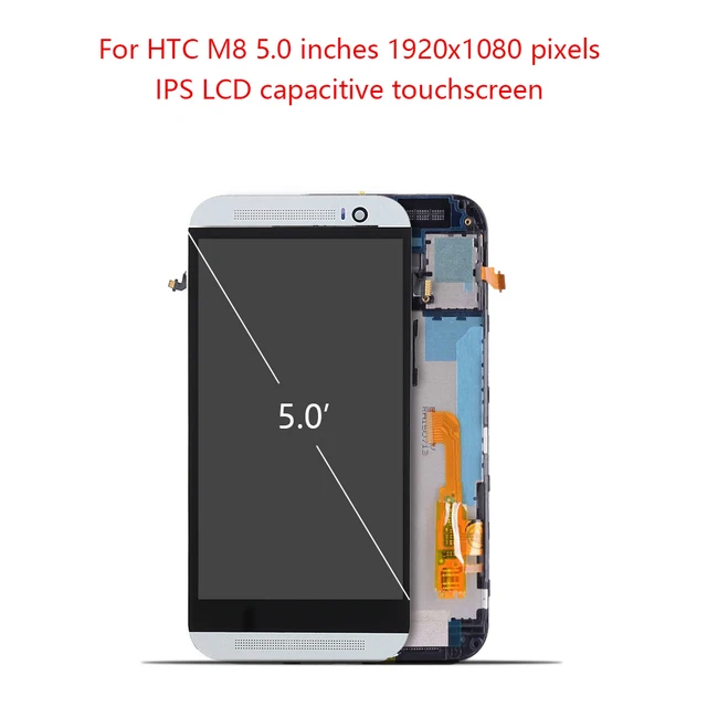 original 5 0 for htc one m8 lcd display touch screen frame panel digitizer assembly for htc one m8 screen m8 lcd replacement
