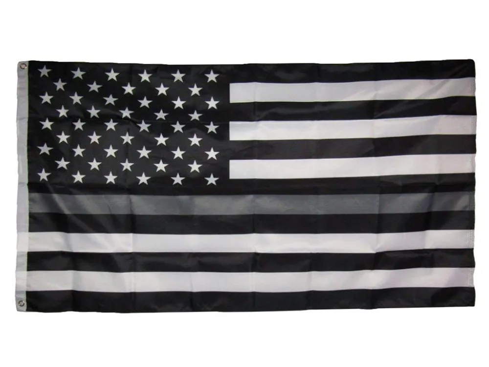 Йонин 3 на 5 футов полиэстер Соединенные Штаты Америки тонкий серый коррекции флаг сотрудников полиции
