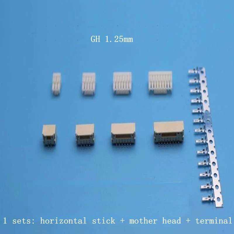 

1set 1.25mm spacing, locking, GH connector, patch SMT, horizontal mount instead of JST, A1257 connector