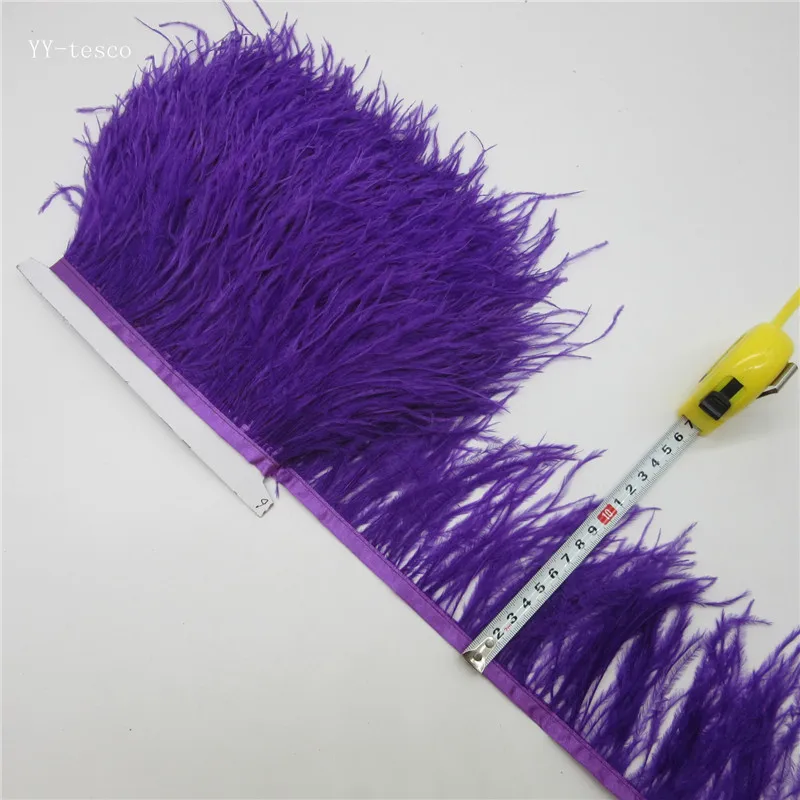purple 10 ярдов 10-15 см обрезки страусовых перьев для юбки/платья королевский синий страусиные перья ленты перо для ремесел одежда - Цвет: purple