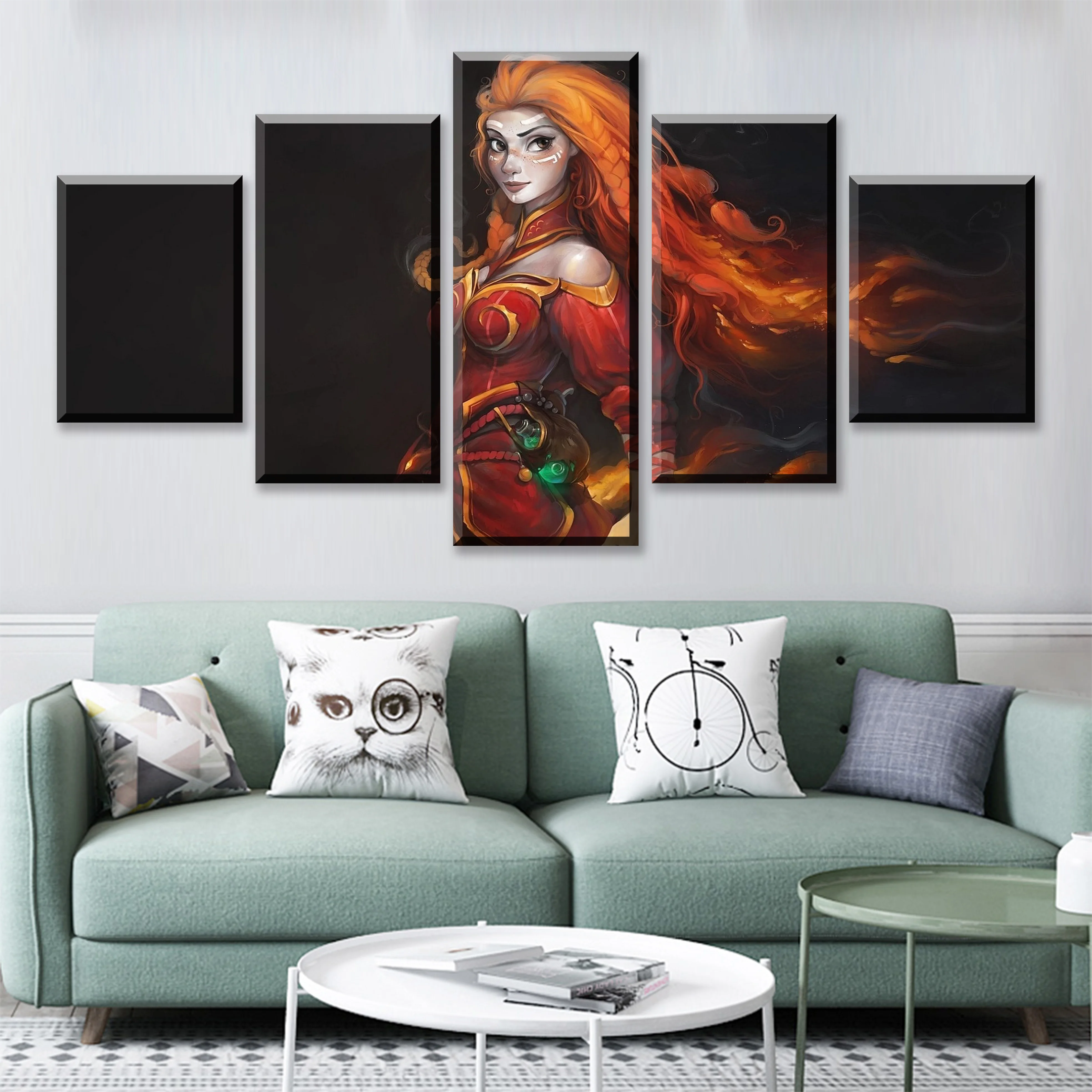  HD Print Video Game 5 Piece Canvas Art DotA 2 Poster Paintings Modern Pictures Wall Art For Home De