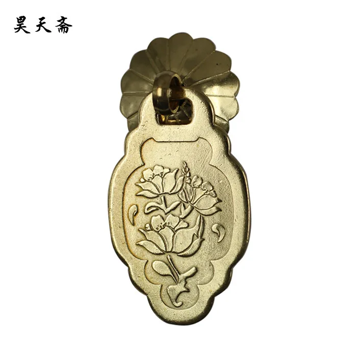 [Haotian] Бронзовый Быстрый Классический китайский антиквариат Ming и Qing дверной ящик с ручками ручка большая медная слива