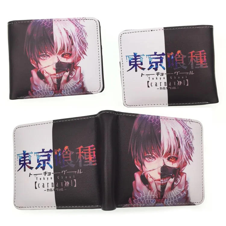 New Tokyo Ghoul Wallet Cartoon Anime Movies Student Male and Female Short Wallets with Card Holder Zipper Coin Pocket Purses