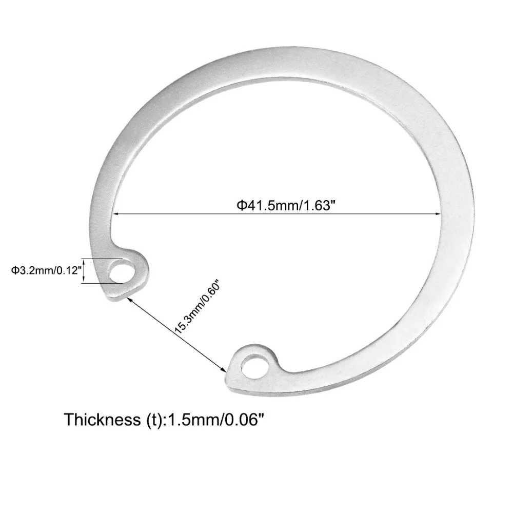 Uxcell 10 шт 43,5/46/48,5/51,5mm Внешний стопорных C-клип стопорные кольца с креплением-защелкой 304 Нержавеющая сталь для Retension подшипников