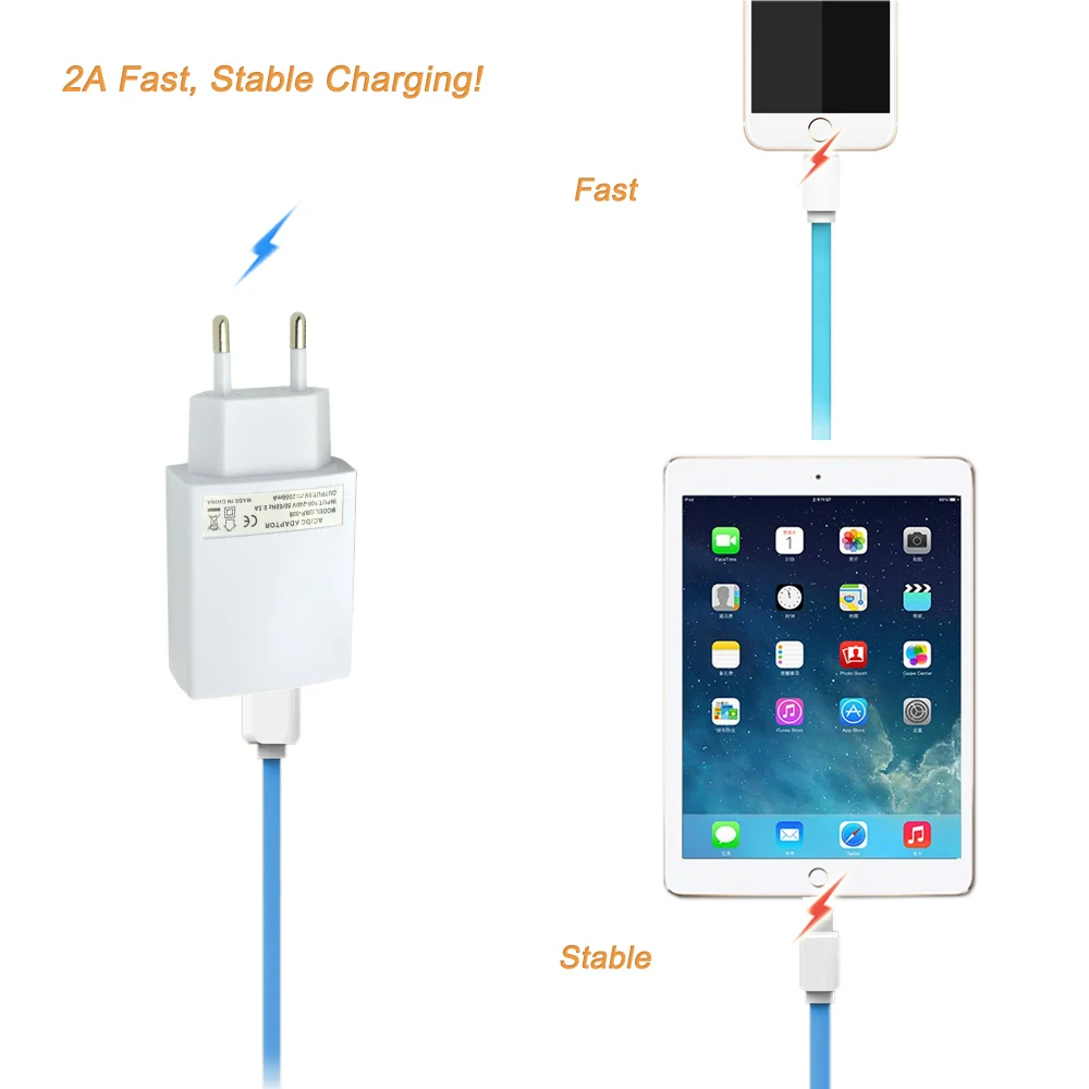 Универсальное зарядное устройство USB, настенное, для путешествий, для мобильных телефонов, зарядное устройство мобильного телефона, блок питания AC/DC 2А, быстрая зарядка для iPhone, iPad, Samsung, планшета, ПК, Wi-Fi