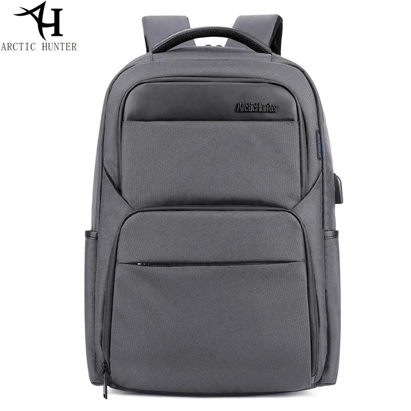 

ARCTIC HUNTER Laptop Backpacks Male USB Charge backpack men Casual travel Nylon & PU leather back pack for teenage