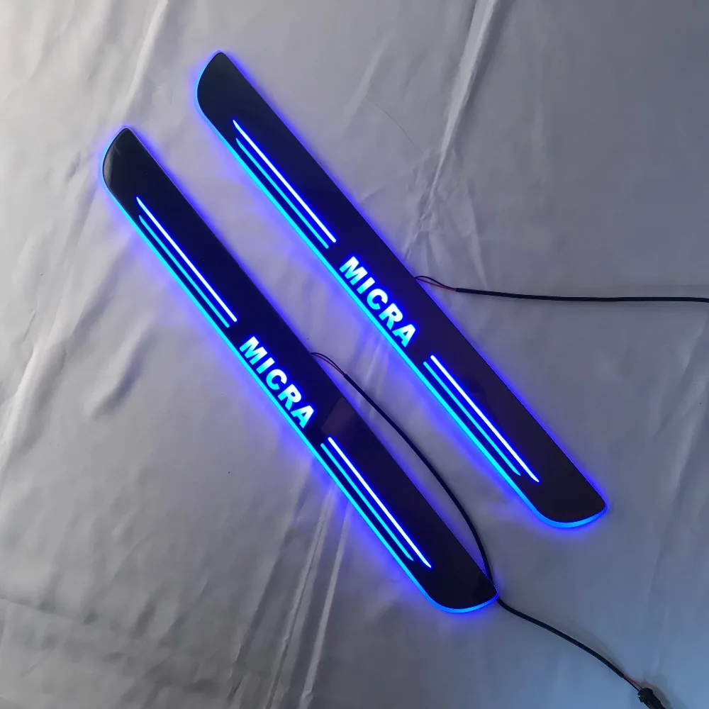 RQXR led перемещение двери Накладка для Nissan micra динамический дверной порог пластина