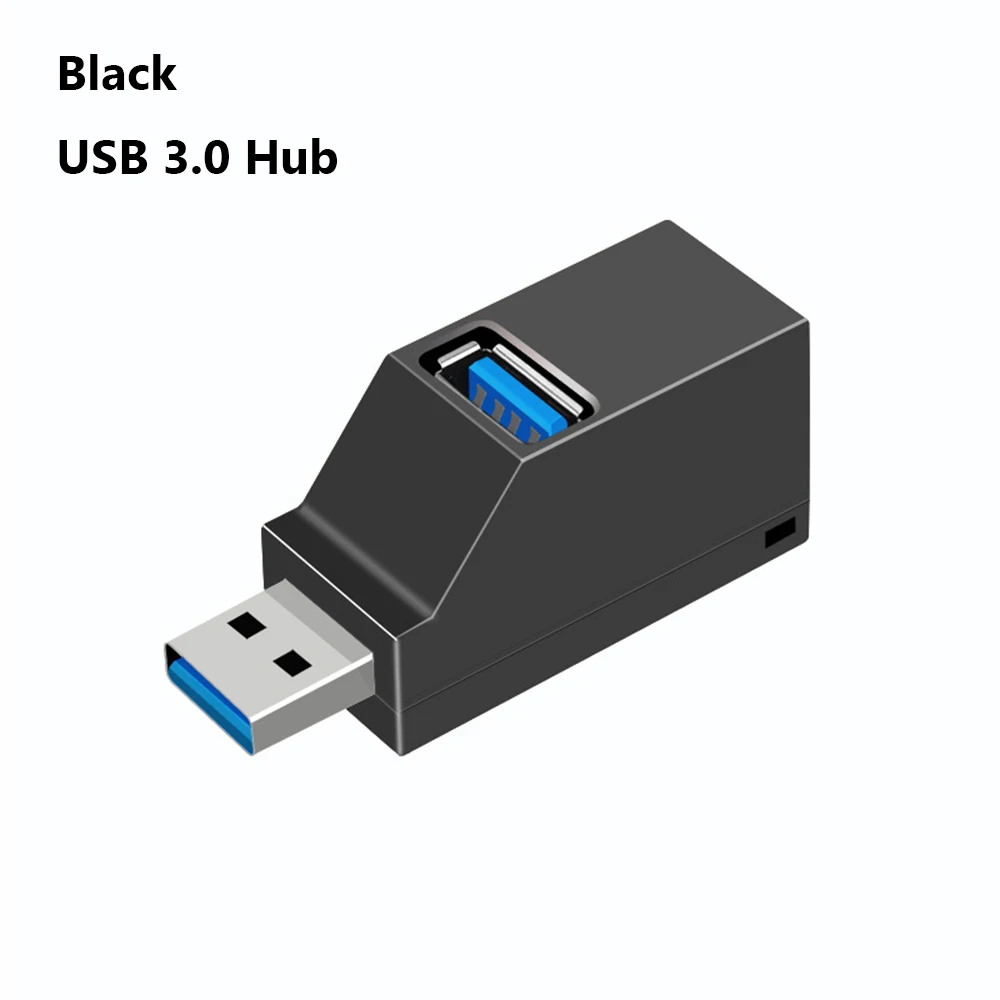 Мини 3 порта USB 3,0 концентратор высокоскоростной передачи данных сплиттер коробка адаптер для ПК ноутбук MacBook Air Pro - Цвет: Black USB 3.0 Hub