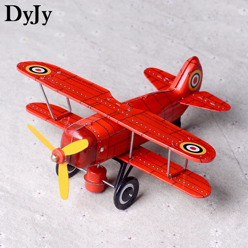 Classic Wings Propeller Aircraft Clockwork Toys Collection Retro Tinplate Toys Plainting