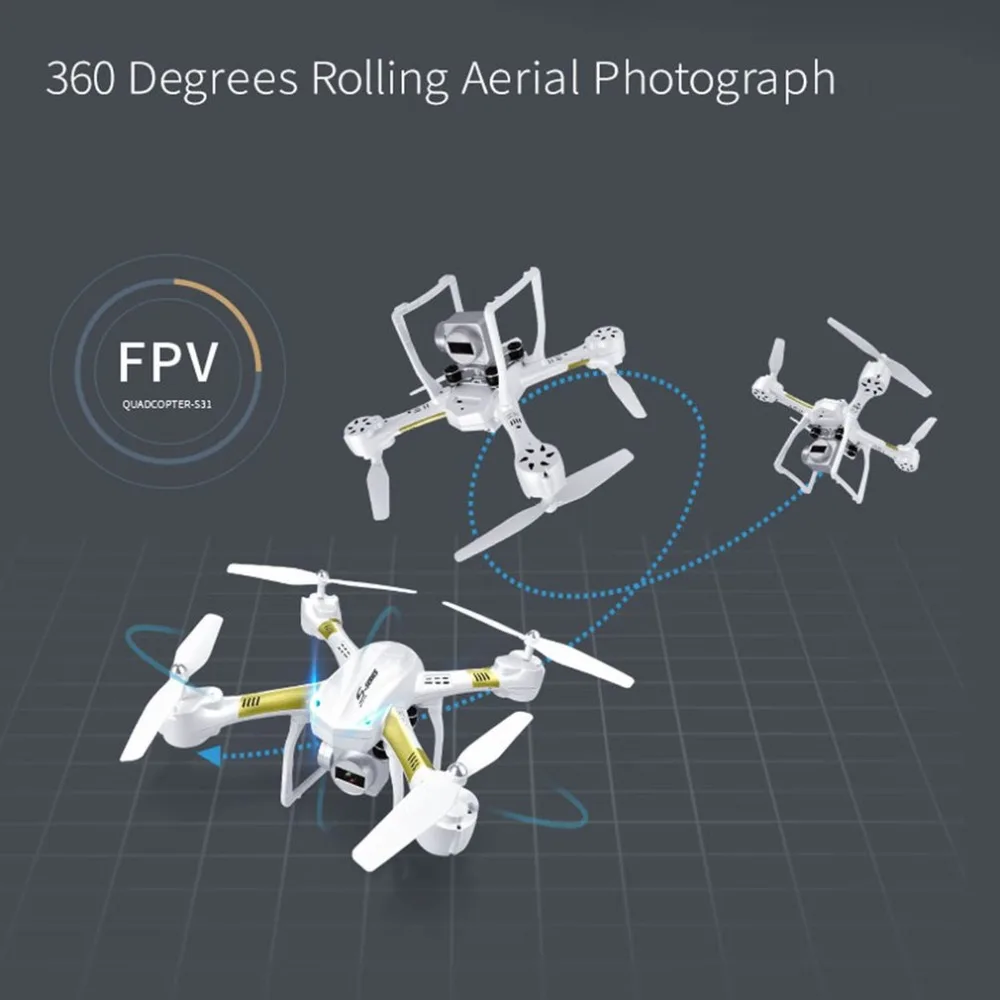 Квадрокоптер S31 длинная выносливость один ключ возврат оптического потока позиционирования высота удержания Безголовый режим 6 оси