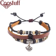 Цветок Шарм кожаные браслеты для мужчин wo украшение браслет masculina pulseira feminina erkek bileklik браслет в стиле "панк" femme