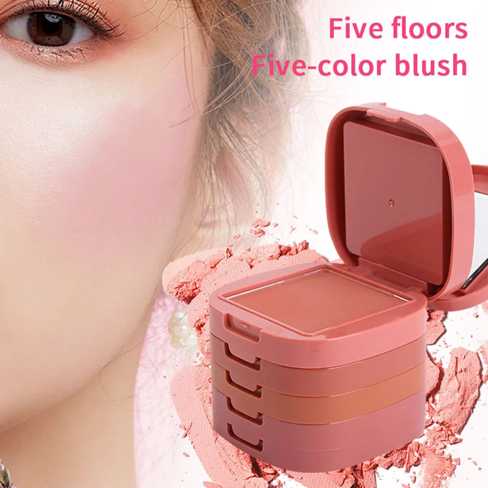 5 цветов Палитра румян Make Up Face Запеченные Румяна текстура Professional Bronzer контурная пудра Красота кисточка для румян