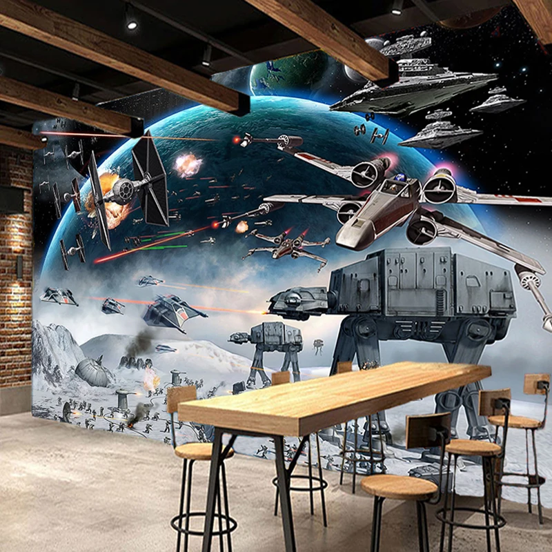 

Custom Photo Wall Paper 3D Stereo Cartoon Shock Star Wars Mural Kid's Room Cafe KTV Backdrop Wallpaper For Walls 3 D Papel Tapiz