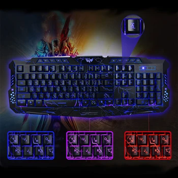 

J10 Game Keyboard Mouse Combo Colorful Adjustable LED Color Backlit Ergonomic Gaming Keyboard with Mouse Set for Gaming Fans