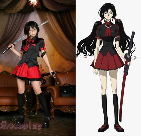 Sangue C Kisaragi Saya Cosplay Costume Mulheres Sexy Halloween Traje Cosplay Uniforme