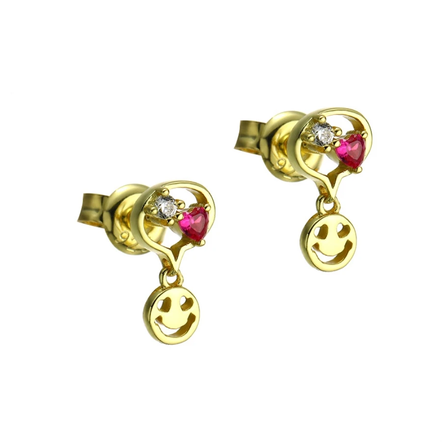 

Natural Ruby Earring 925 Silver Piercing Ear Earrings Crystal Jewelry 14K Gold Plated Stud Earings Women Jewlery for Girl Gifts