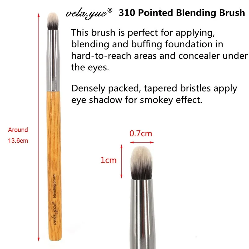 vela.yue Pointed Crease Brush Tapered Blending Brush Eyeshadow Makeup Cosmetics Beauty Tool