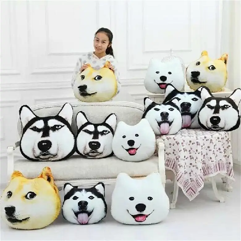 

New Arrival 3D Print Annoying Doge Throw Pillow Decoration Cushion Husky Alaska Samoye Creative Gift Hand Warmer