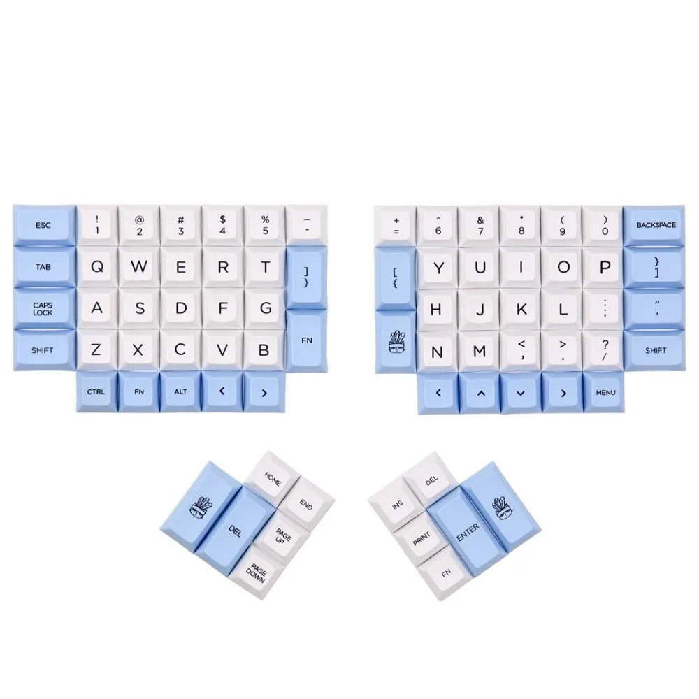 DSA ERGO Dye-Sub keycap белый и синий цвет 95 клавиш в индивидуальном дополнительных для Ergodox