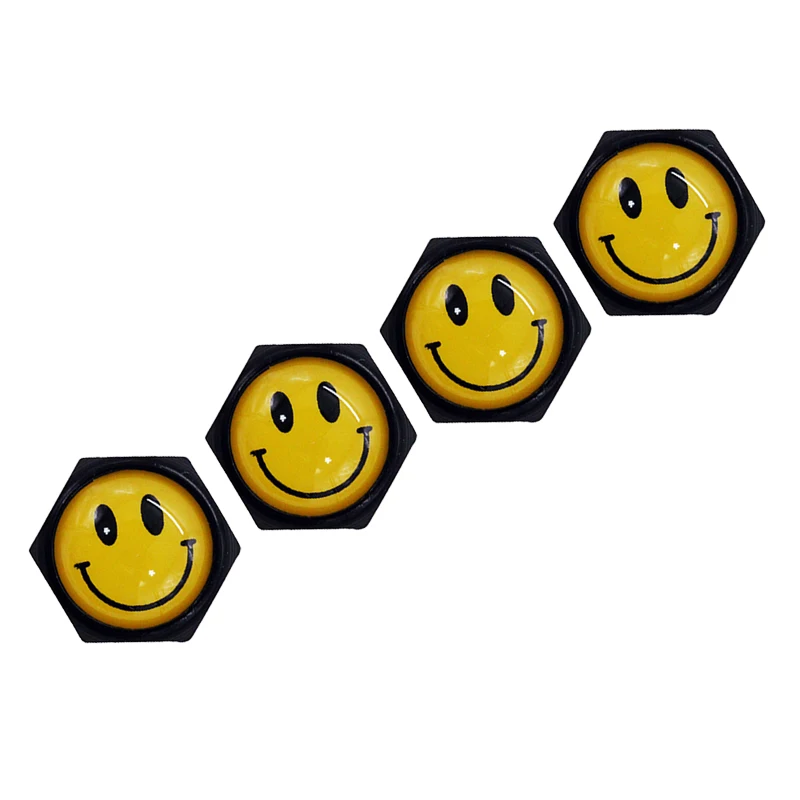 HAUSNN улыбка улыбающееся лицо логотип колпачки для клапанов Автомобильные Колесные аксессуары для шин стебли чехлы авто Стайлинг для Mazda Nissan Honda VW BMW