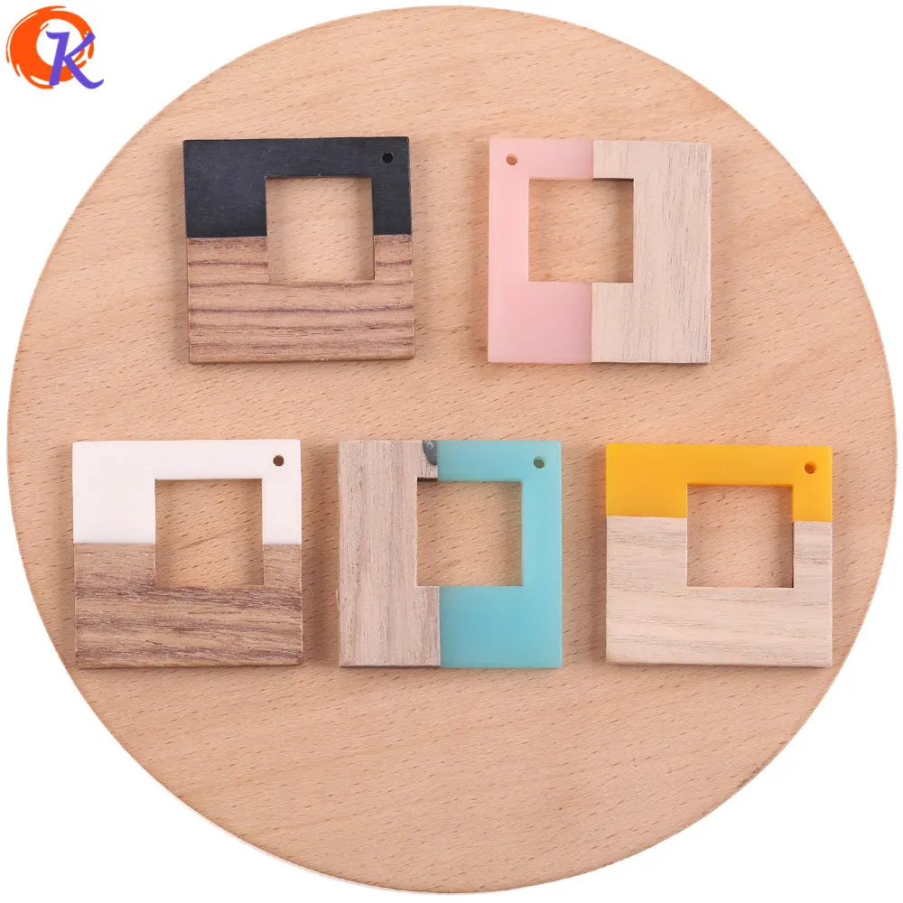 

Cordial Design 20Pcs 53*53MM Jewelry Accessories/Square Shape/Earrings Making/Natural Wood & Resin/Hand Made/Earring Findings