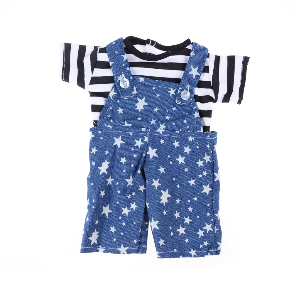 

1Set Fashion T-shirt + tie pants Clothes for dolls 18 inch 45cm for and doll accessories