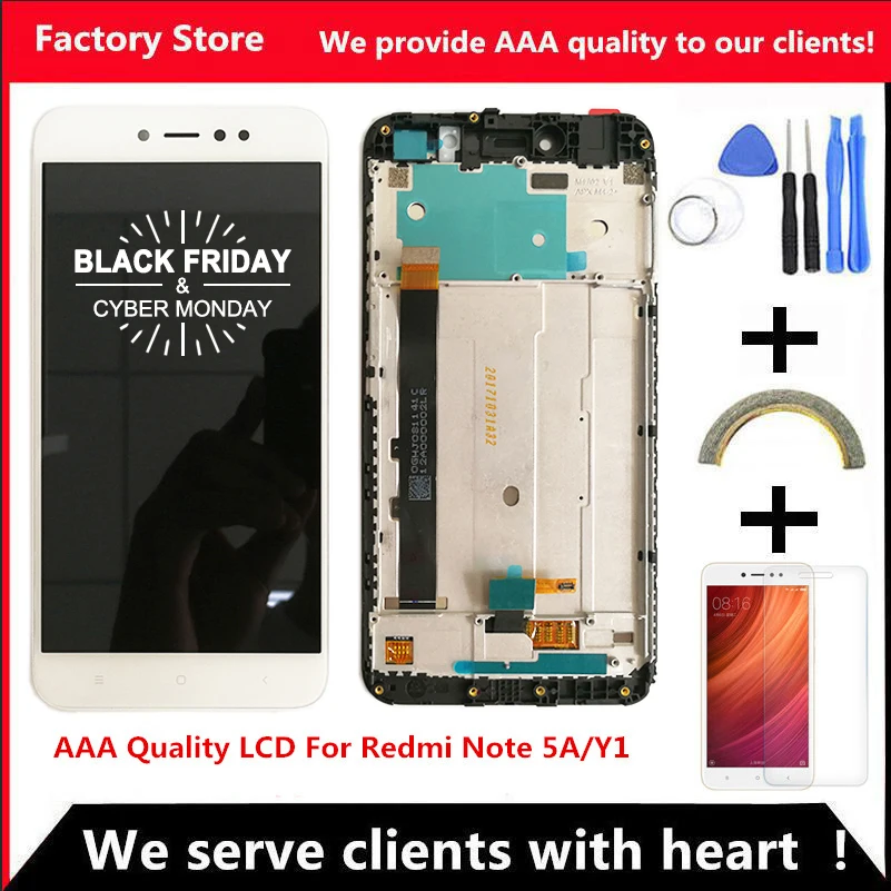 

1920*1080 5.5 Inch AAA Quality LCD+Frame For Xiaomi Redmi Note 5A LCD Display Screen For Redmi Note 5A Prime Y1 / Y1 Lite LCD