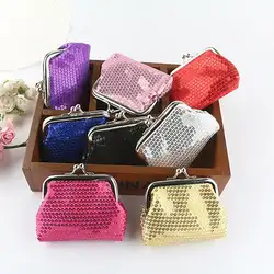 Женский мини-кошелек с блестками и пряжкой, удобный кошелек-клатч