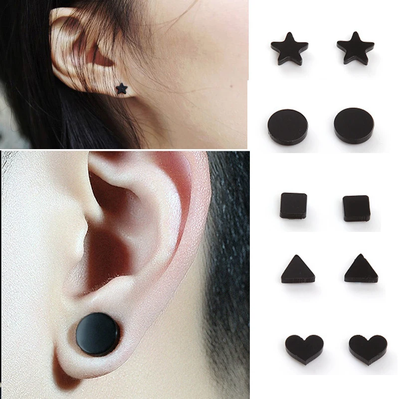 

Fashion Unisex Fake Magnetic Nose Ear Lip Stud Clip on Non Piercing Men Women stud earring 5pair/lot