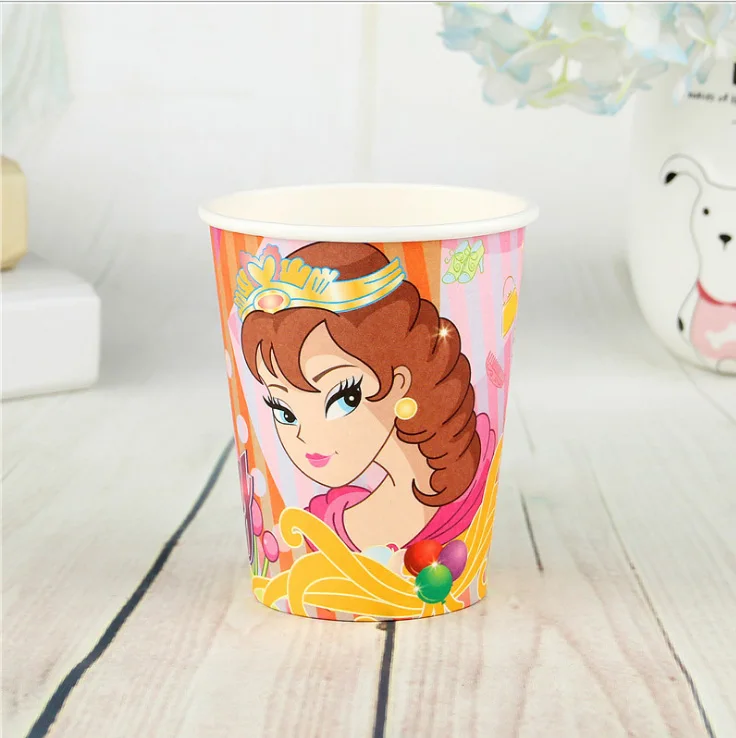 FANLUS Creative Princess Friendship Birthday Party Paper Cups Disposable Tableware (6pcs), Multi Color Party Supplies (18)