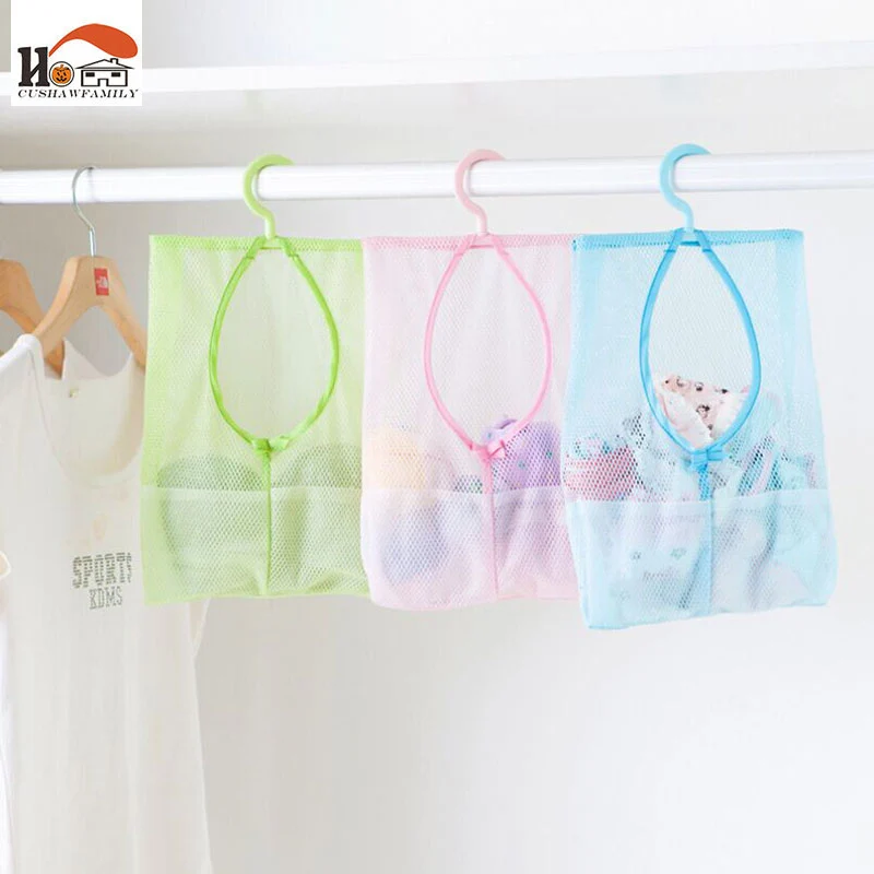 

CUSHAWFAMILY colorful Multipurpose can be hung receive mesh bag clothes clip storage mesh bag kitchen bathroom hangers hang bag