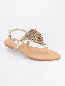 

Gem sandals with stones and rhinestone